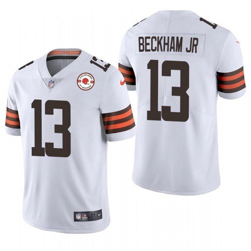 Men's Cleveland Browns #13 Odell Beckham Jr. 2021 White 75th Anniversary Vapor Untouchable Limited Stitched NFL Jersey